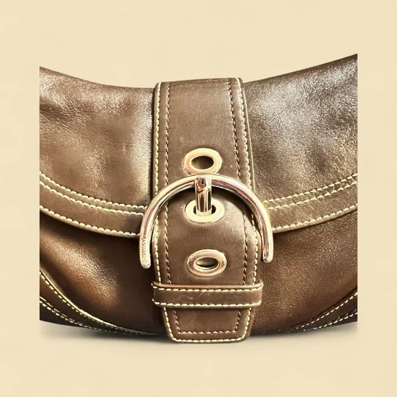 Coach Soho Flap Bag Dark Brown w/ COA & Dust Bag (A617) - Picture 4 of 16